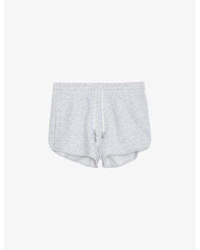 Zadig & Voltaire Smile Skull-embellished High-rise Cotton Shorts - White