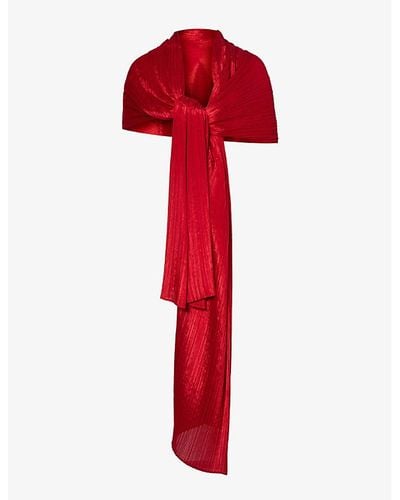 Pleats Please Issey Miyake Basic Pleated Knitted Scarf - Red