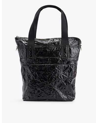 Rick Owens Messenger Crinkled-texture Coated-neoprene Tote Bag - Black