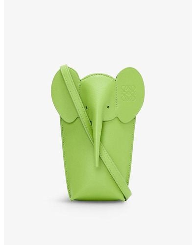 Loewe Elephant Leather Cross-body Bag - Green
