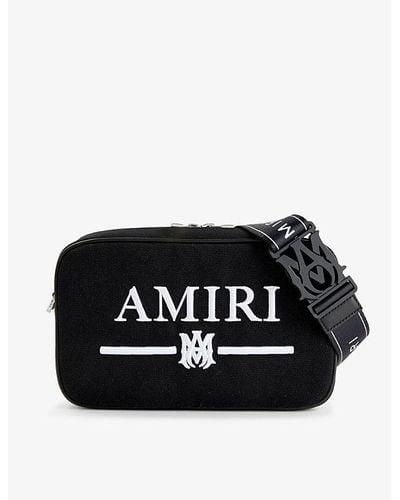 Amiri Branded Detachable-strap Canvas Cross-body Bag - Black