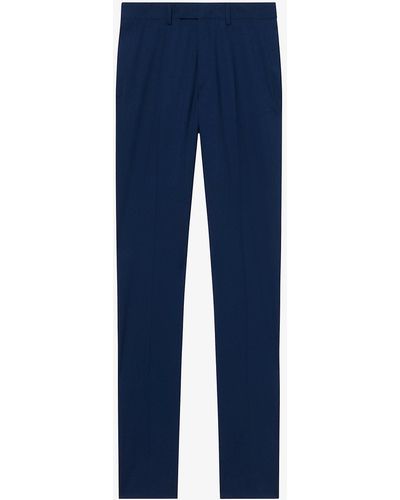 Sandro Formal Classic-cut Virgin-wool Suit Trousers - Blue