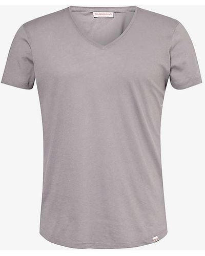 Orlebar Brown Logo-tab Regular-fit Cotton-jersey T-shirt Xx - Grey