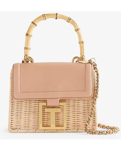 Ted Baker Jaylisa Basket Weave And Leather Crossbody Bag - White