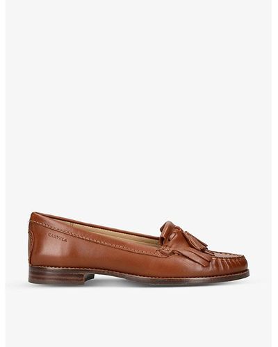Carvela Kurt Geiger Hampton Tassel-embellished Leather Loafers - Brown