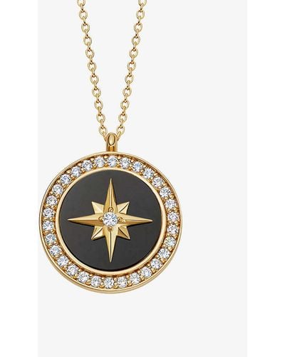 Astley Clarke Polaris Large 18ct Yellow Gold-plated Vermeil Sterling-silver, Sapphire And Black Onyx Locket - Metallic
