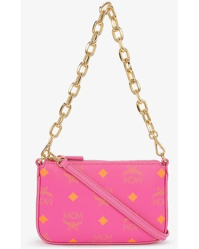 MCM Veritas Chain-handle Canvas Shoulder Bag - Pink