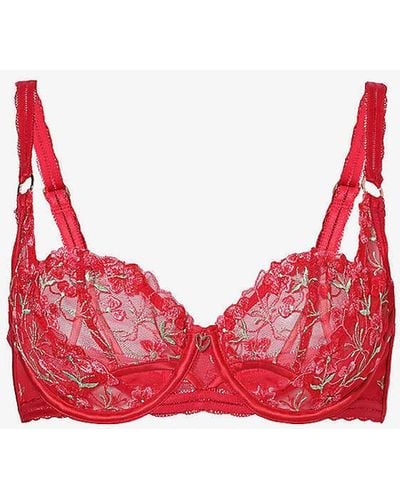 Lounge Underwear Cecily Floral-embroidered Mesh Bra