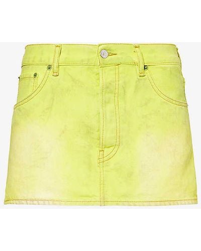 Acne Studios Macaria Low-rise Denim Mini Skirt - Yellow