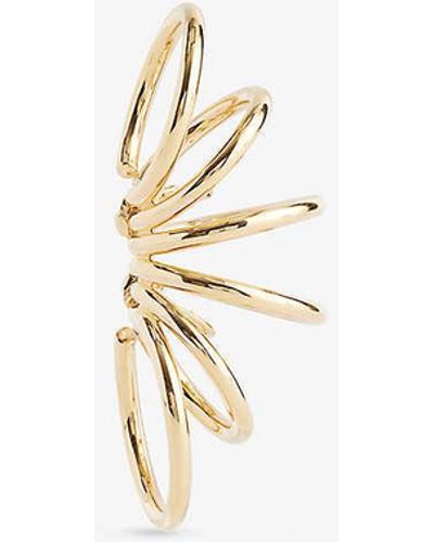 Alaïa Multi-ring Medium Brass Earring - White