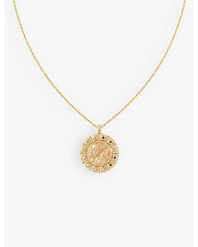 Astrid & Miyu Gemini Bold Zodiac Plated Recycled 925 Sterling-silver Necklace - Metallic
