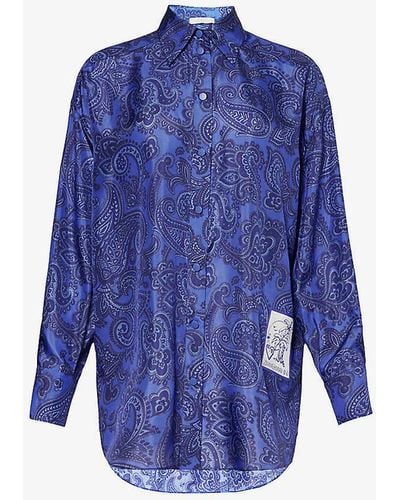 Zimmermann Ottie Paisley-print Silk Shirt - Blue