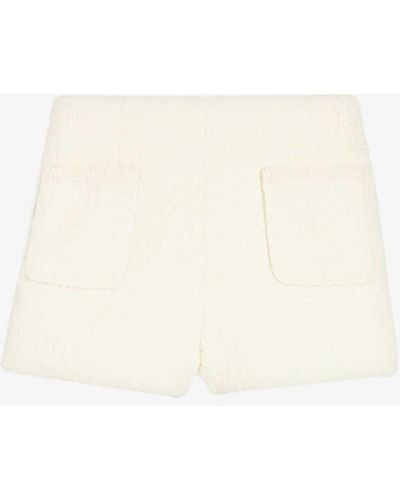 Claudie Pierlot Elga Braided-trim Tweed Shorts - White