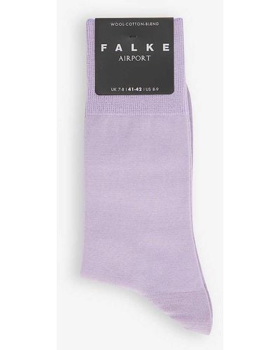 FALKE Airport Stretch-wool Blend Socks - Purple