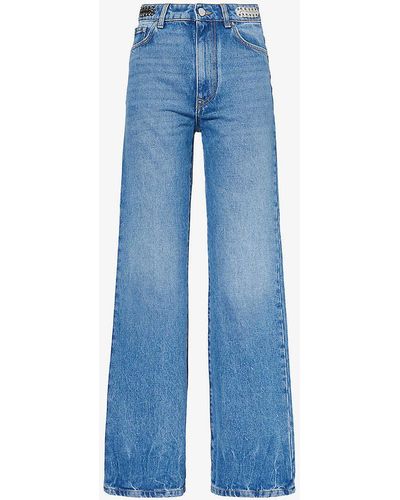 Rabanne Mid-rise Straight-leg Jeans - Blue