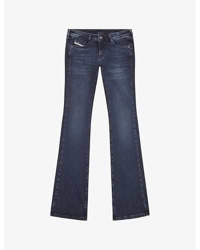 DIESEL 969 D-ebbey Flared-leg Low-rise Stretch-denim Jeans - Blue