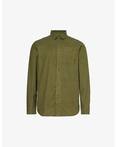The North Face Patch-pocket Brushed-texture Cotton Shirt X - Green