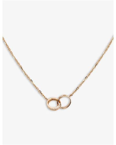 Cartier Love 18ct Rose-gold And 0.22ct Diamond Necklace - Natural