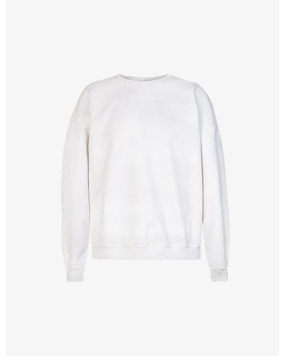 Guess Logo-embroidered Cotton-jersey Sweatshirt - White