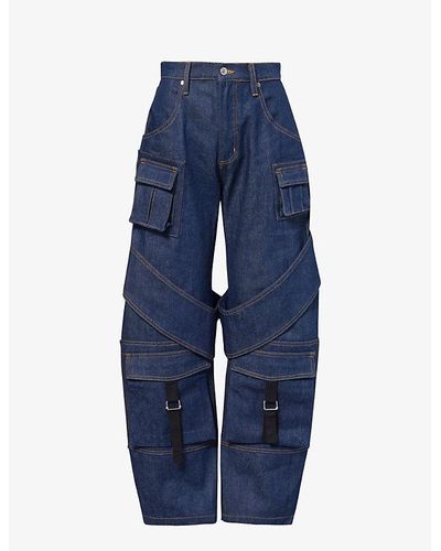EB DENIM Frederic Cargo-pocket Straight-leg Jeans - Blue