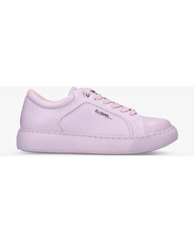 Carvela Kurt Geiger Soar Logo-embellished Faux-leather Low-top Sneakers - Pink
