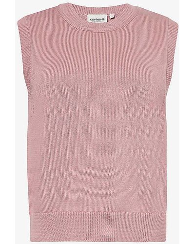 Carhartt Chester Brand-embroidered Cotton Top - Pink