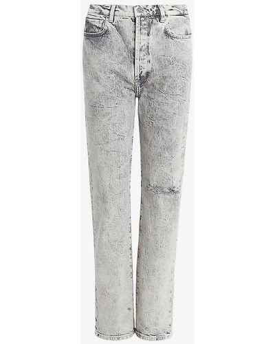 AllSaints Edie Straight-leg High-rise Stretch-denim Jeans - Grey