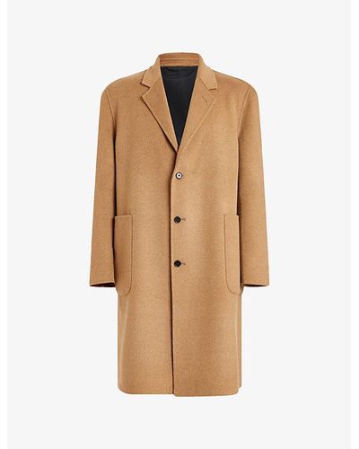 AllSaints Stano Oversized-fit Wool Coat - Natural