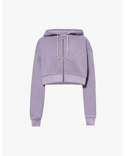 GYMSHARK Everywear Comfort Brand-print Cotton-jersey Hoody - Purple