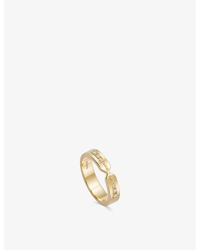 Astley Clarke Luna 18ct Yellow Gold-plated Vermeil Sterling-silver Band Ring - Metallic