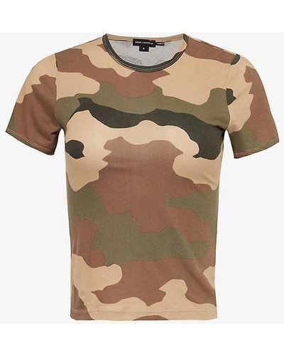 GOOD AMERICAN Camouflage-print Slim-fit Cotton-jersey T-shirt - Multicolour
