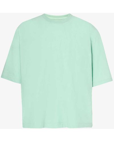 Homme Plissé Issey Miyake Crewneck Relaxed-fit Cotton-jersey T-shirt - Green