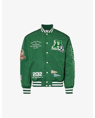 Aape Varsity Brand-embroidered Boxy-fit Shell Jacket - Green