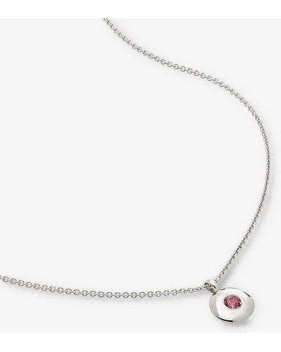 Monica Vinader October Birthstone Sterling-silver Necklace - White