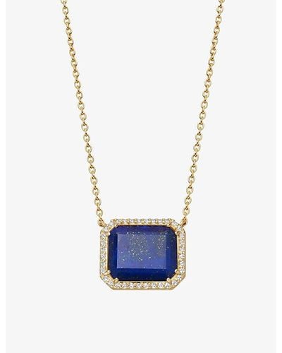 Astley Clarke Ottima 18ct Yellow Gold-plated Vermeil Sterling Silver, Lapis Lazuli And White Sapphire Pendant Necklace - Blue