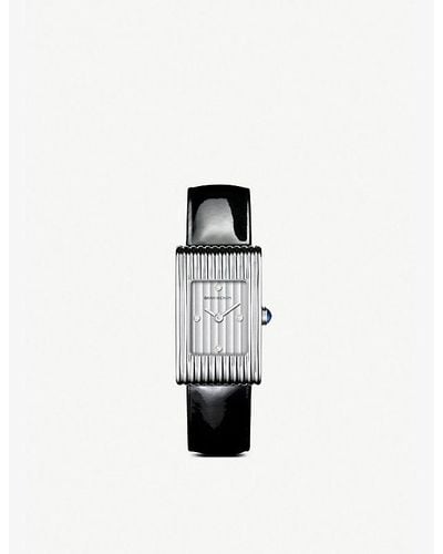 Boucheron Wa030504 Reflet Small Stainless-steel, Diamond And Sapphire Cabochon Watch - Black