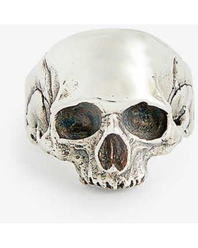 Frederick Grove Anatomical Skull Sterling- Ring - White