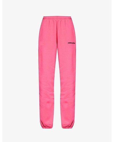 ROTATE SUNDAY Mimi Brand-embroidered Mid-rise Organic-cotton jogging Bottoms - Pink