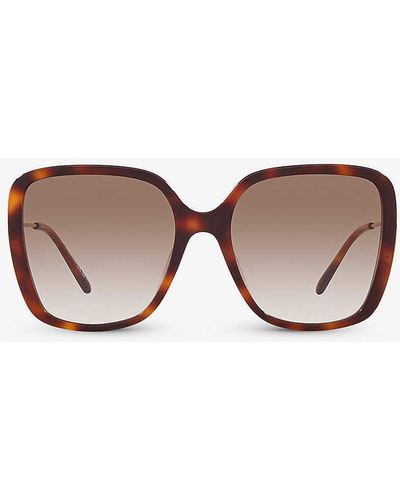 Chloé Ch0173s Square-frame Acetate Sunglasses - Brown