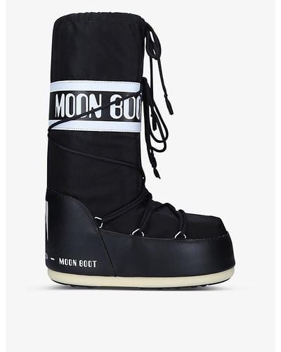 Moon Boot Icon Branded Nylon Snow Boots - Black