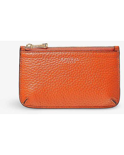Aspinal of London Ella Brand-embellished Leather Cardholder - Orange