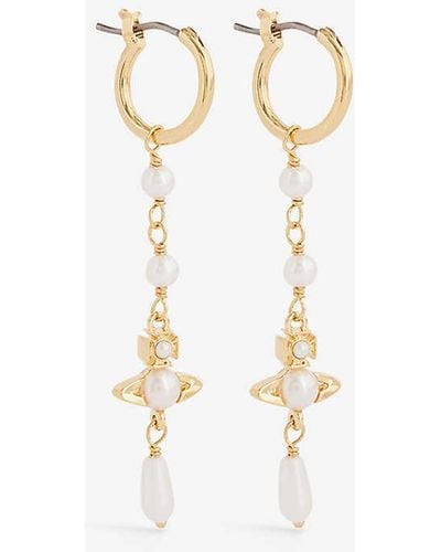 Vivienne Westwood Emiliana Brass And Pearl Earrings - Multicolour