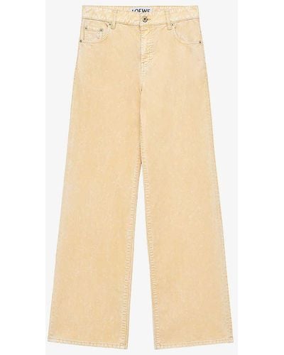 Loewe Wide-leg Mid-rise Jeans - Natural