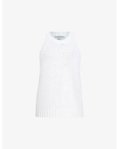 AllSaints Lock Slub Crewneck Organic Cotton-knit Tank Top X - White