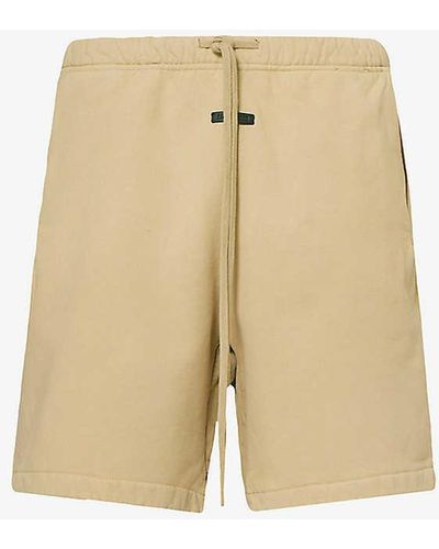 Fear Of God Brand-patch Relaxed-fit Cotton-jersey Shorts X - Natural