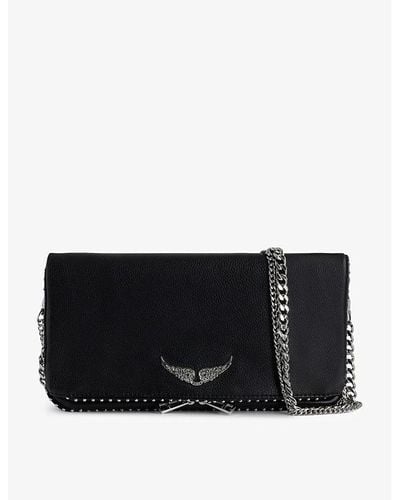 Zadig & Voltaire Rock Studded Leather Clutch - Black