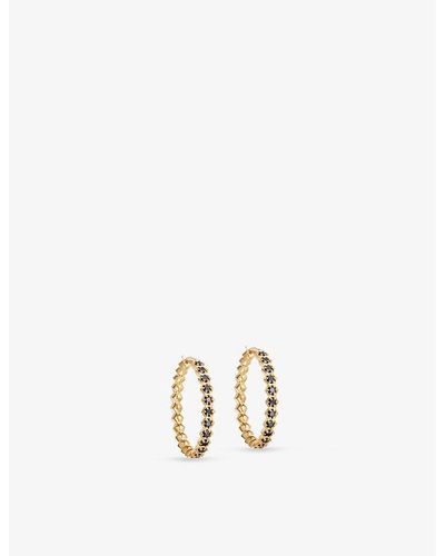 Astley Clarke Deco 18ct Yellow Gold-plated Vermeil Sterling Silver And Spinel Gemstone Hoop Earrings - Metallic