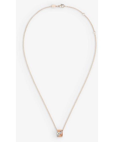 Chaumet Liens Évidence 18ct Rose-gold And 0.05ct Diamond Pendant Necklace - White