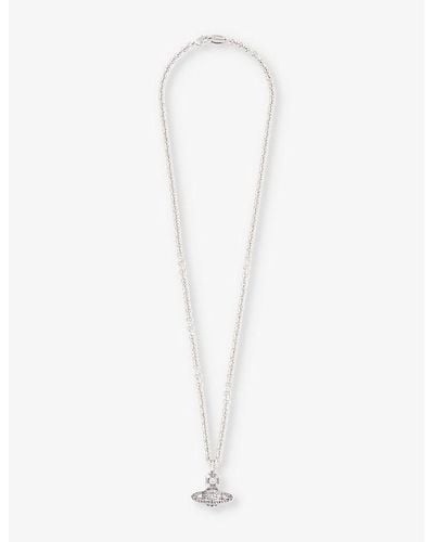 Vivienne Westwood Carmela Silver-tone Brass And Cubic Zirconia Crystal Necklace - White