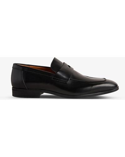 Ted Baker Benjy Pointed-toe Leather Loafers - Black